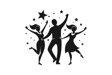 people dancing against a backdrop of stars Logo G.eps