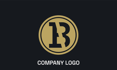 B logo or symbol on black background