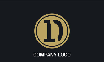 D logo or sign on black Background