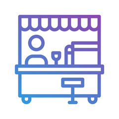 Canteen gradient icons. Can be used for lunch, restaurant and coffee shop. editable stroke, suitable for websites, UI and interfaces.