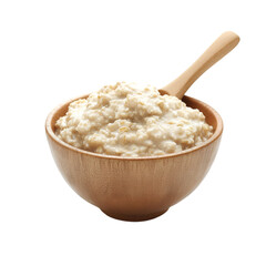 oat flakes pile PNG cutout isolated on white background.