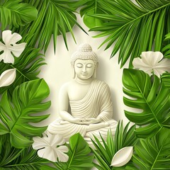 Buddha purnima vesak background with copy space for