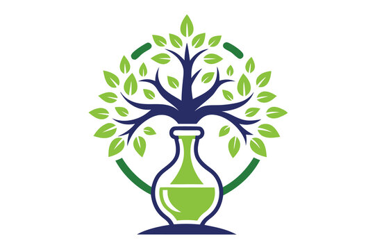 recommend clip art: Potion tree line art Logo design D.eps