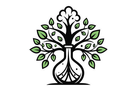 recommend clip art: Potion tree line art Logo design F.eps