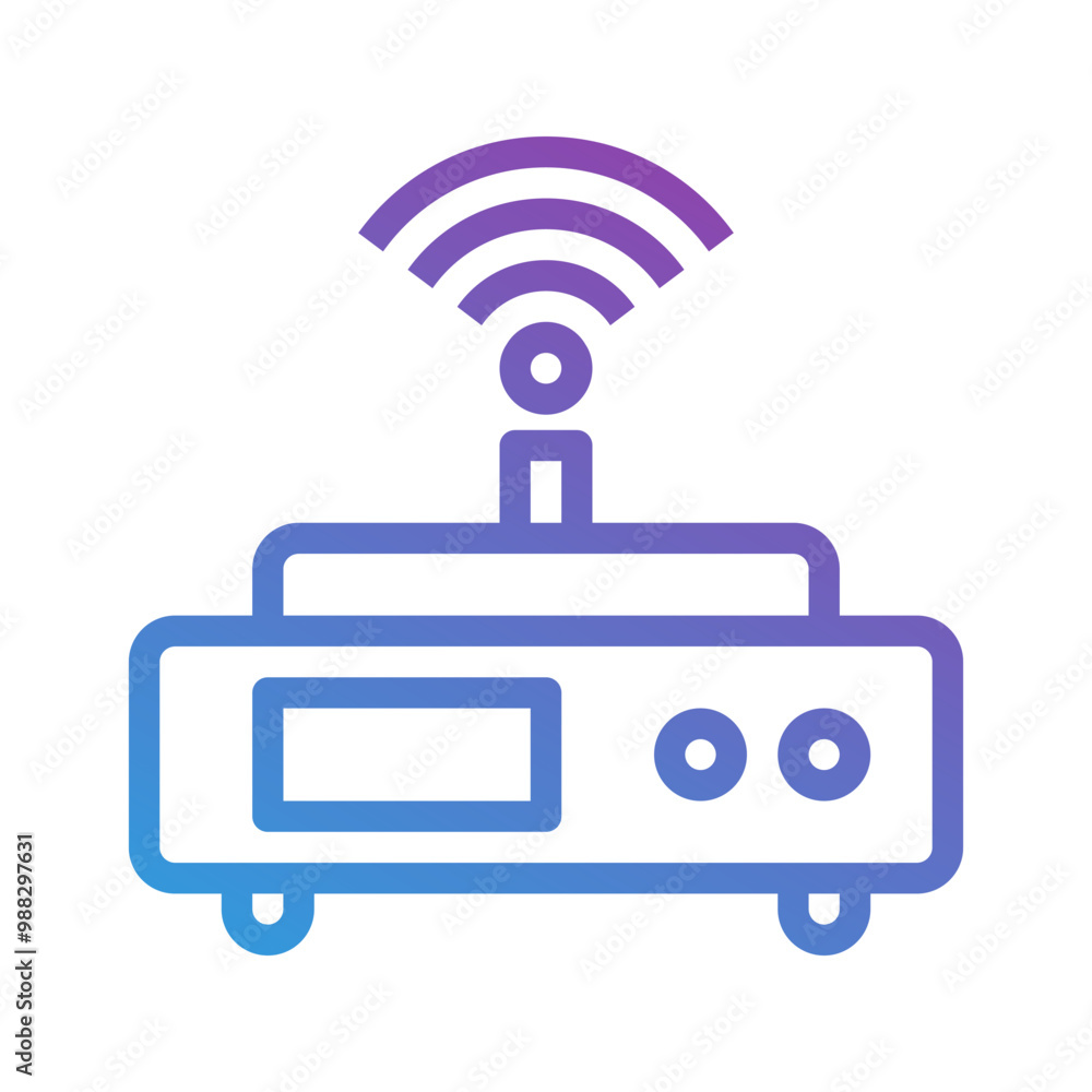 Aufkleber router gradient icons. can be used for networks, technology and wifi. editable stroke, suitable for 