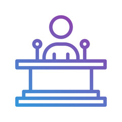 Podium gradient icons. perfect for business, education and speakers. editable stroke, suitable for websites, UI and interfaces.