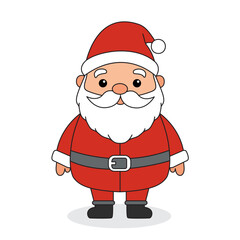 Cute Santa Claus isolated on a white background. Vector illustration.