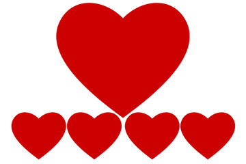 Red heart icons set vector