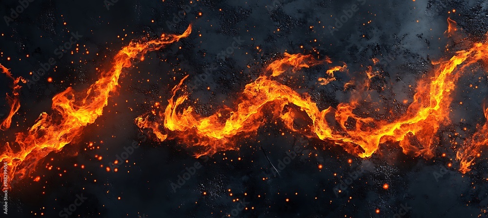 Poster a dynamic, abstract lava flow pattern with a large area for text