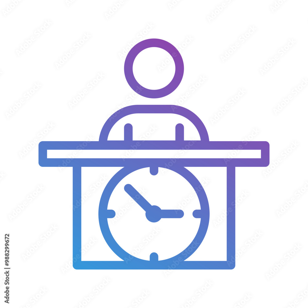 Poster lecture time gradient icons. perfect for back to school, university and classroom. editable stroke, 