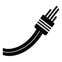 Fiber optical cable vector black icon design on white background