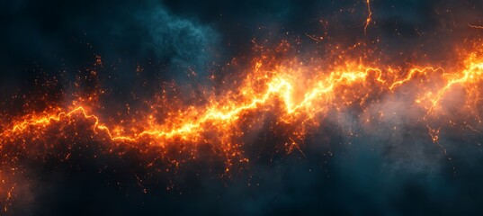 Fototapeta premium A dynamic, abstract lightning strike pattern with a large area for text