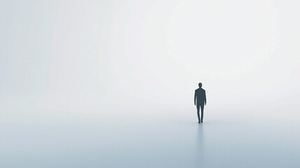 Obraz premium A stark minimalist poster design showcases a vast white expanse, inviting impactful messages with its generous copyspace.