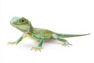 Naklejka premium A versatile lizard illustration template on a white backdrop, ideal for creative projects like posters, flyers, and educational resources.