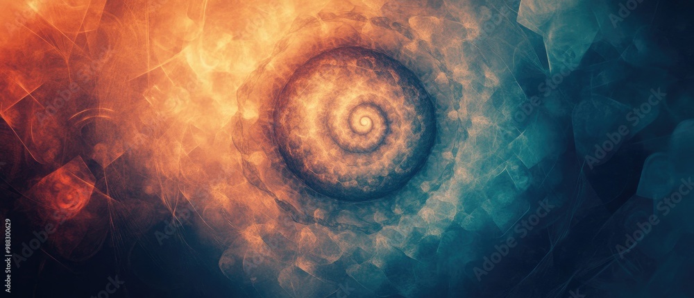 Poster abstract blurred background with a vintage geometric texture featuring a spiral design ideal for art