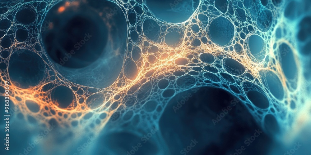 Poster abstract fractal design element representing physical processes and concepts of quantum theory inclu