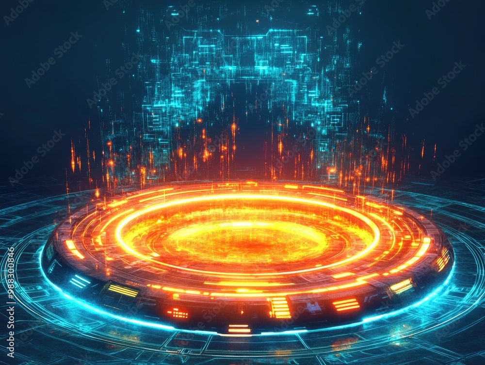 Poster radiant vortex with bright light circular teleport platform enchanted gateway in a fantasy setting s