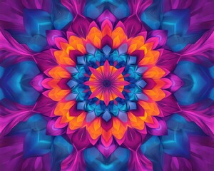 Obraz premium Vibrant kaleidoscope design Distinctive wallpaper suitable for various design and illustration projects