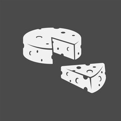 flat cheese slice vector