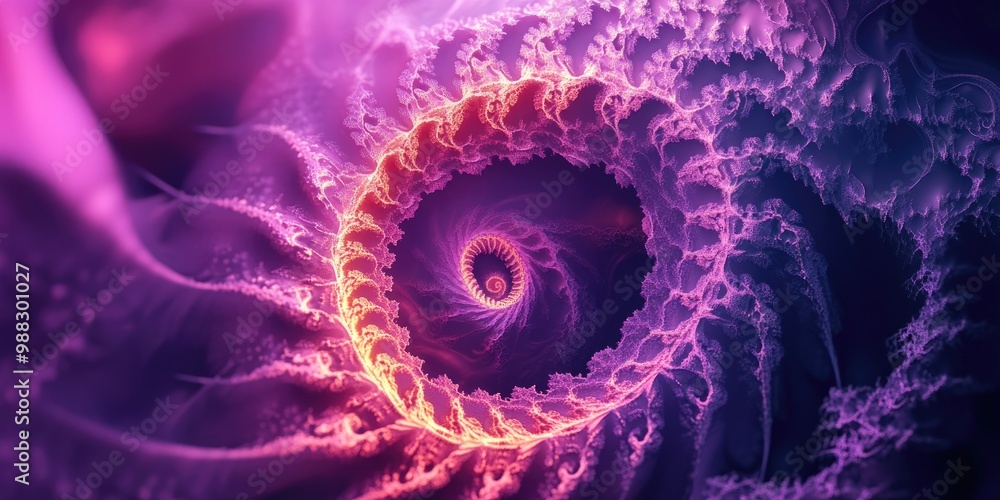 Fototapete abstract fractal spiral design created through computer generated techniques