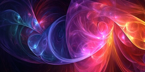 Obraz premium Vibrant abstract fractal graphics Creative design element in multiple colors