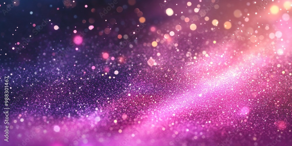 Poster abstract pink and violet glittering particles background featuring twinkling stars and shimmering du