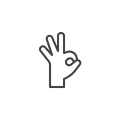 Ok Gesture line icon