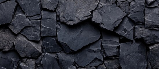 Black Stone Wall Texture Top View High Quality Background