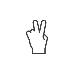 Victory Gesture line icon
