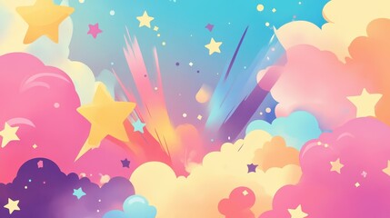 Whimsical Celestial Dreamscape: A Colorful Cosmic Wonder