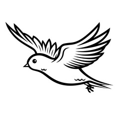 Fototapeta premium Simple outline icon of a bird in vector, versatile for nature-themed designs.
