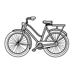 Clean outline icon of a bicycle in vector, perfect for cycling-related designs.