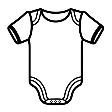 recommend clip art: Crisp outline icon of a baby bodysuit in vector, great for infant-related designs.