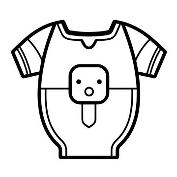 recommend clip art: Crisp outline icon of a baby bodysuit in vector, great for infant-related designs.
