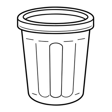 recommend clip art: Neat outline icon of a big trash can in vector, ideal for waste management designs.