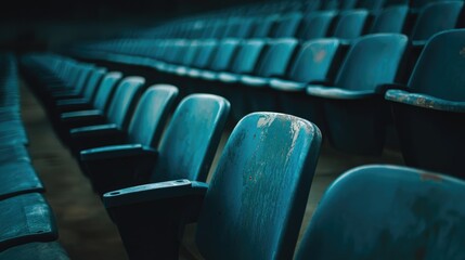 Naklejka premium Vacant stadium seats symbolizing uniqueness