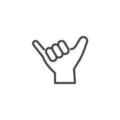 Shaka Gesture line icon