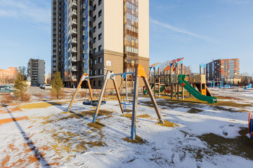 children's playground on the territory of an apartment building