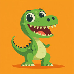 cute dinosaur cartoon design mascot flat design