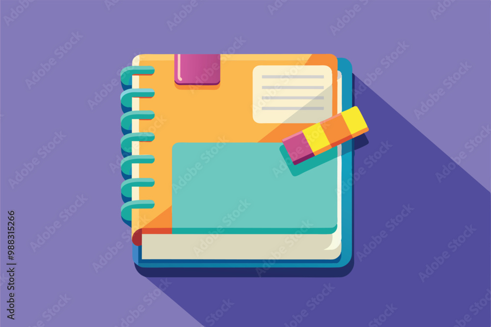 Poster a customizable diary with colorful sections and stickers designed for creative planning and organizi