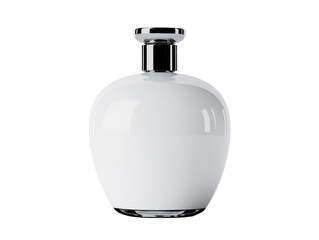 Modern perfume bottle with a sleek, rounded shape, isolated on transparent background