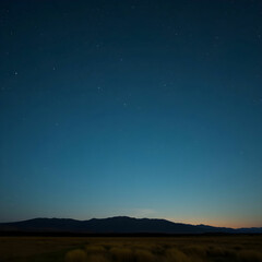 Starry clear sky view with nature landscape