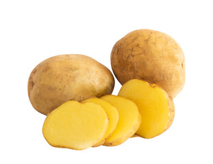 potatoes isolated on white background
