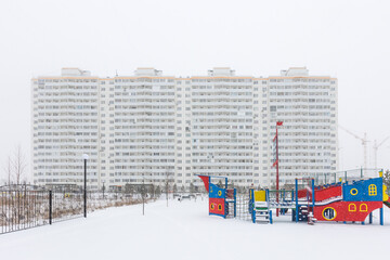 children's playground on the territory of an apartment building