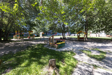 children's playground on the territory of an apartment building