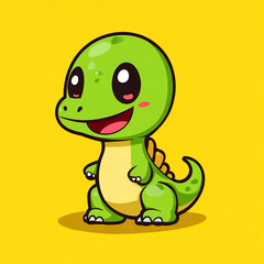 Fototapeta premium cute dinosaur cartoon design mascot flat design