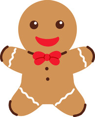 Cute Gingerbread Man Cartoon Character Illustration