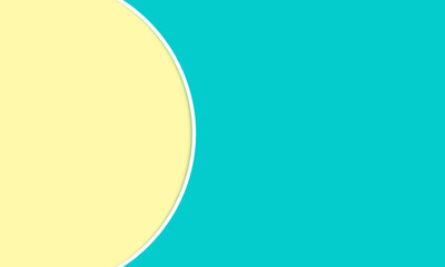 Abstract Minimal Round Shape Vector Illustration. Minimalist Yellow Circle on Teal Background. Clean and Stylish Background Illustration. Abstract blue Design. template banner wite space for text
