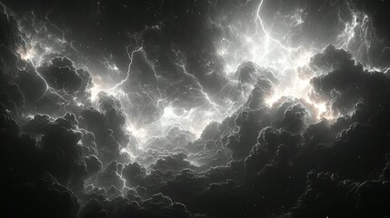 Obraz premium Abstract Lightning Bolts and Storm Clouds