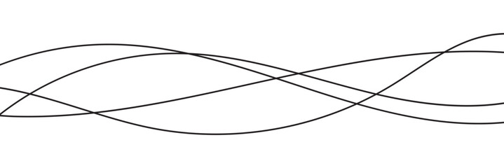 Thin line wavy background. Abstract black lines wave curve motion on white background vector. EPS 10.